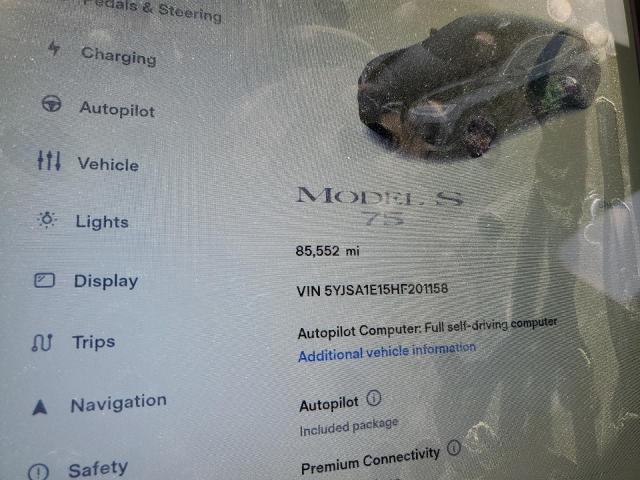 Photo 8 from auction – 2017 TESLA MODEL S with VIN 5YJSA1E15HF201158