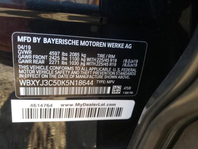Photo 10 from auction – 2019 BMW X2 SDRIVE2 with VIN WBXYJ3C50K5N18644