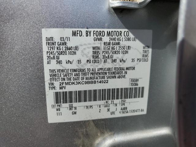 Photo 10 from auction – 2011 FORD EDGE LIMIT with VIN 2FMDK3KC9BBB14922