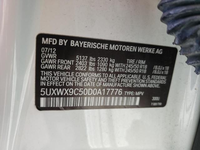 Photo 10 from auction – 2013 BMW X3 XDRIVE2 with VIN 5UXWX9C50D0A17776