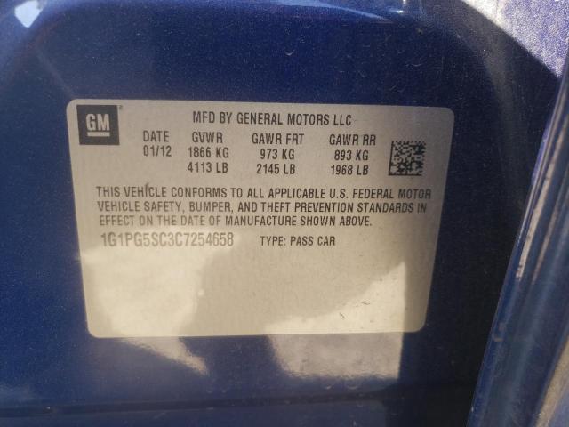 Photo 10 from auction – 2012 CHEVROLET CRUZE LT with VIN 1G1PG5SC3C7254658