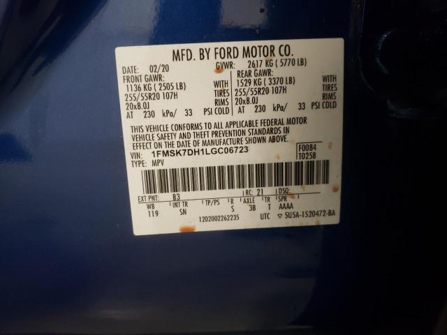 Photo 10 from auction – 2020 FORD EXPLORER X with VIN 1FMSK7DH1LGC06723