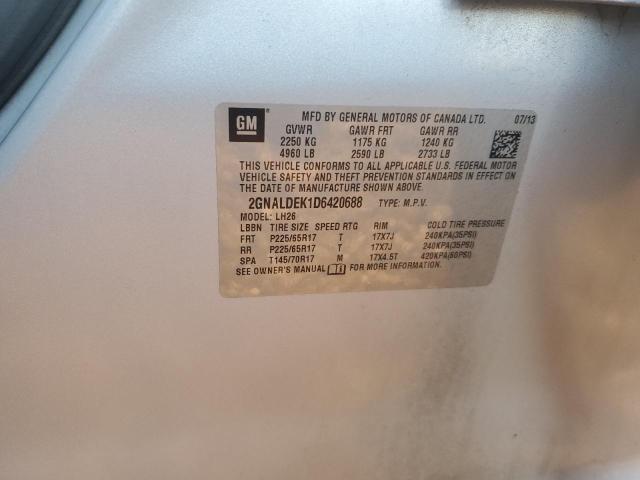 Photo 10 from auction – 2013 CHEVROLET EQUINOX LT with VIN 2GNALDEK1D6420688