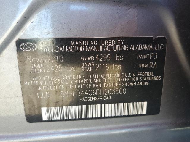 Photo 10 from auction – 2011 HYUNDAI SONATA GLS with VIN 5NPEB4AC6BH203500