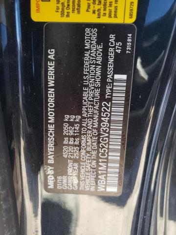 Photo 10 from auction – 2016 BMW M235I with VIN WBA1M1C52GV394522