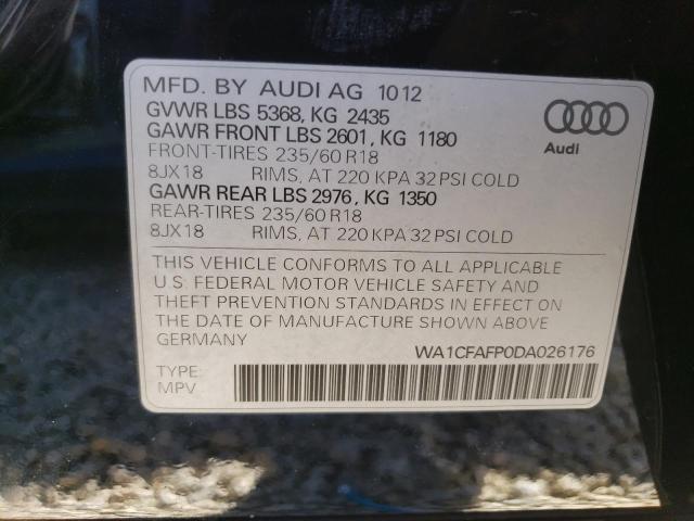 Photo 10 from auction – 2013 AUDI Q5 PREMIUM with VIN WA1CFAFP0DA026176