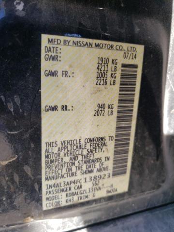 Photo 10 from auction – 2015 NISSAN ALTIMA 2.5 with VIN 1N4AL3AP4FC138923