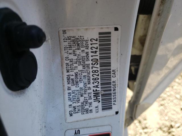 Photo 10 from auction – 2007 HONDA CIVIC HYBR with VIN JHMFA36287S014212