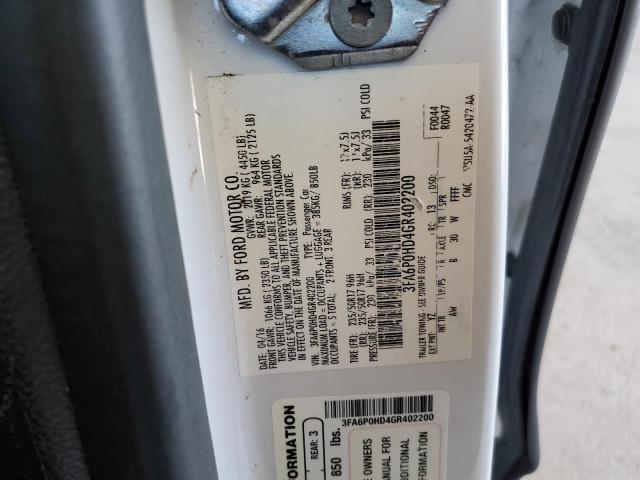Photo 10 from auction – 2016 FORD FUSION SE with VIN 3FA6P0HD4GR402200