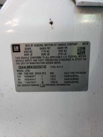 Photo 10 from auction – 2016 GMC TERRAIN SL with VIN 2GKALMEK2G6256742