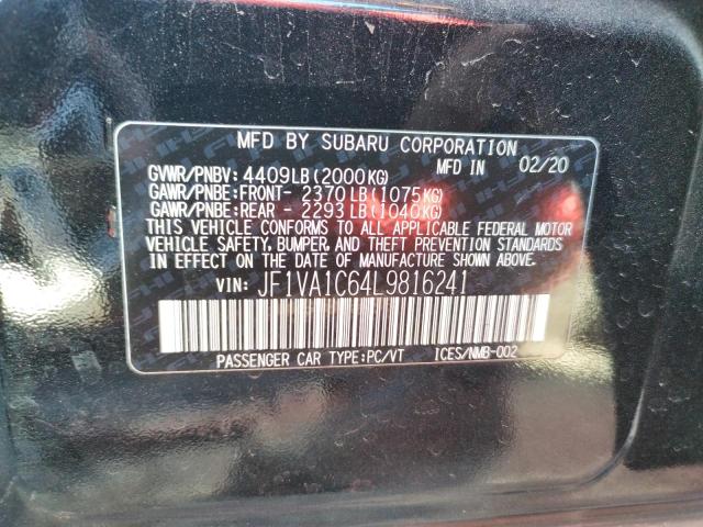 Photo 10 from auction – 2020 SUBARU WRX PREMIU with VIN JF1VA1C64L9816241