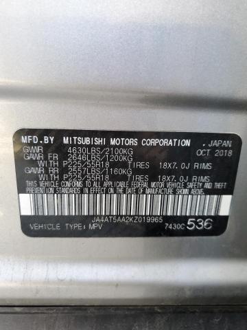 Photo 10 from auction – 2019 MITSUBISHI ECLIPSE CR with VIN JA4AT5AA2KZ019965