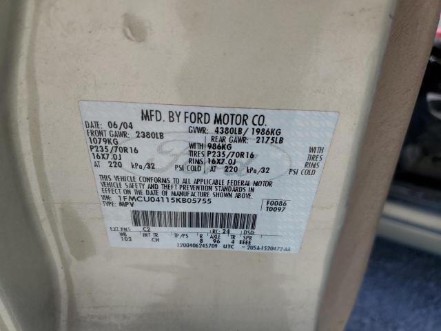 Photo 10 from auction – 2005 FORD ESCAPE LIM with VIN 1FMCU04115KB05755