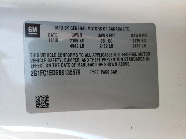 Photo 10 from auction – 2011 CHEVROLET CAMARO LT with VIN 2G1FC1ED6B9135679