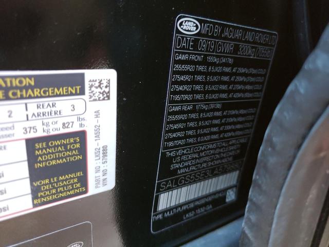 صورة رقم 10 من المزاد - 2020 LAND ROVER RANGE ROVE مع VIN SALGS5SE3LA579880