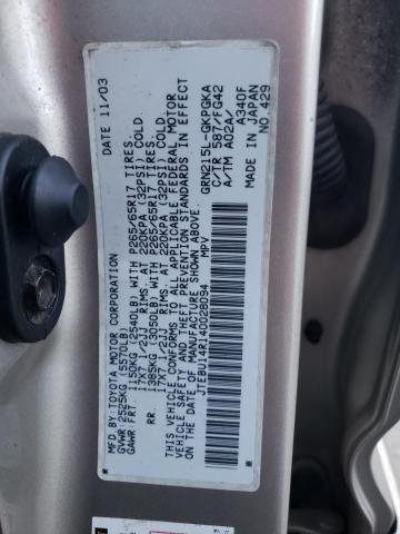 Photo 10 from auction – 2004 TOYOTA 4RUNNER SR with VIN JTEBU14R140028094
