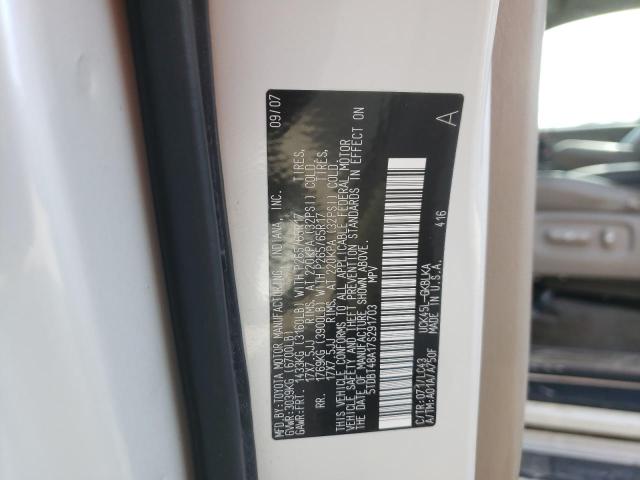 Photo 10 from auction – 2007 TOYOTA SEQUOIA LI with VIN 5TDBT48A17S291703