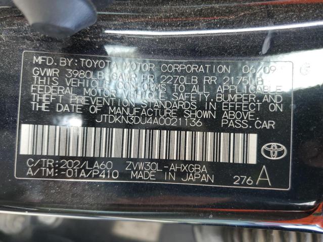 Photo 10 from auction – 2010 TOYOTA PRIUS with VIN JTDKN3DU4A0021136