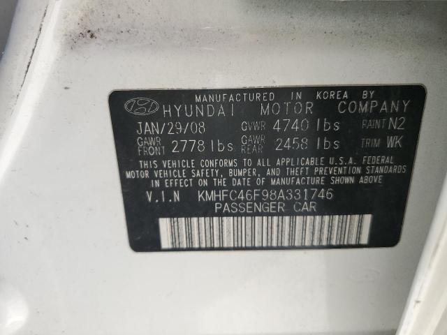 Photo 10 from auction – 2008 HYUNDAI AZERA SE with VIN KMHFC46F98A331746
