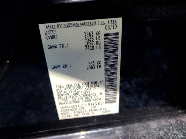 Photo 10 from auction – 2020 NISSAN ALTIMA SR with VIN 1N4BL4CV1LC150562