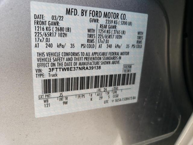 Photo 10 from auction – 2022 FORD MAVERICK X with VIN 3FTTW8E37NRA39138