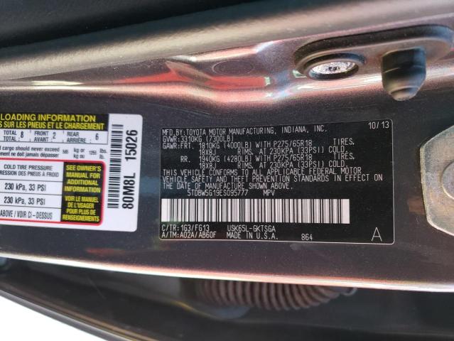 Photo 10 from auction – 2014 TOYOTA SEQUOIA SR with VIN 5TDBW5G19ES095777