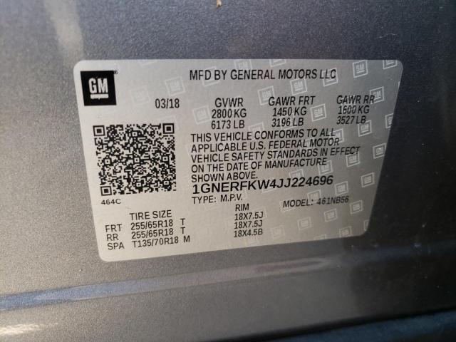Photo 10 from auction – 2018 CHEVROLET TRAVERSE L with VIN 1GNERFKW4JJ224696