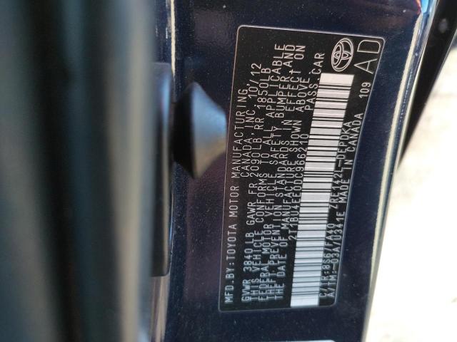 Photo 10 from auction – 2013 TOYOTA COROLLA BA with VIN 2T1BU4EE0DC966210