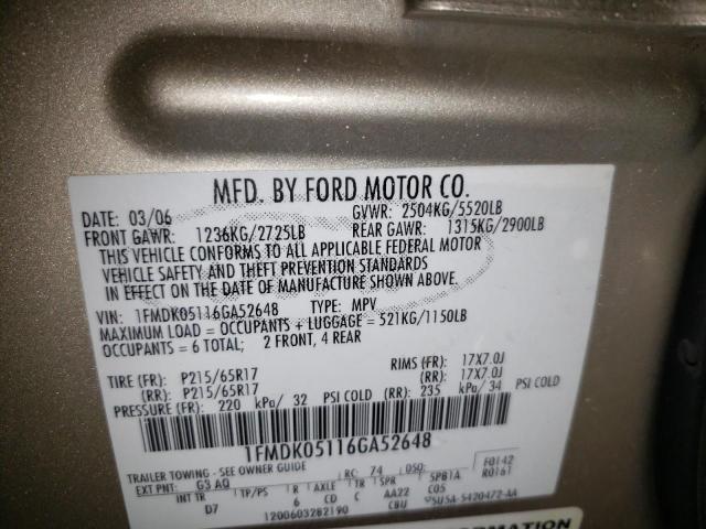 صورة رقم 10 من المزاد - 2006 FORD FREESTYLE مع VIN 1FMDK05116GA52648