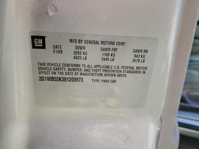 Photo 10 from auction – 2008 CHEVROLET IMPALA LS with VIN 2G1WB55K381203873
