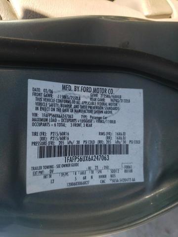 Photo 10 from auction – 2006 FORD TAURUS SEL with VIN 1FAFP56UX6A247063