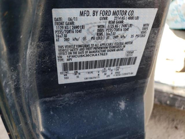 Photo 10 from auction – 2012 FORD ESCAPE HYB with VIN 1FMCU5K36CKA17623