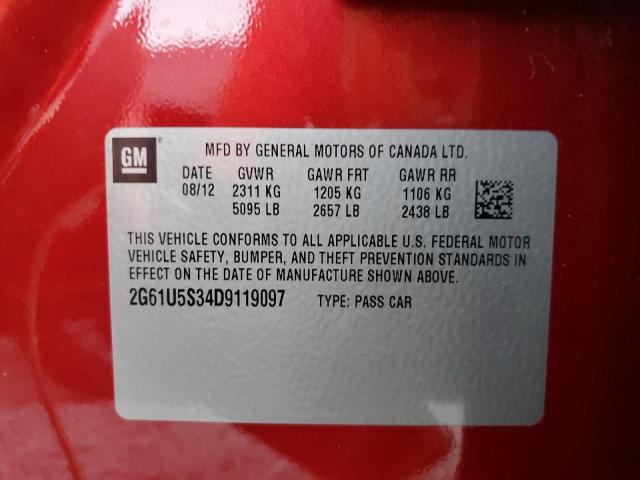 Photo 10 from auction – 2013 CADILLAC XTS PLATIN with VIN 2G61U5S34D9119097