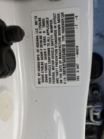 Photo 10 from auction – 2013 HONDA CIVIC LX with VIN 19XFB2F54DE049010