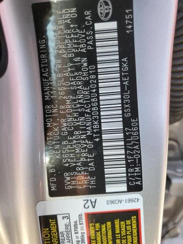 Фото 10 с аукциона – 2011 TOYOTA AVALON BAS с VIN 4T1BK3DB6BU402810