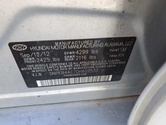 Photo 10 from auction – 2013 HYUNDAI SONATA GLS with VIN 5NPEB4AC7DH602533