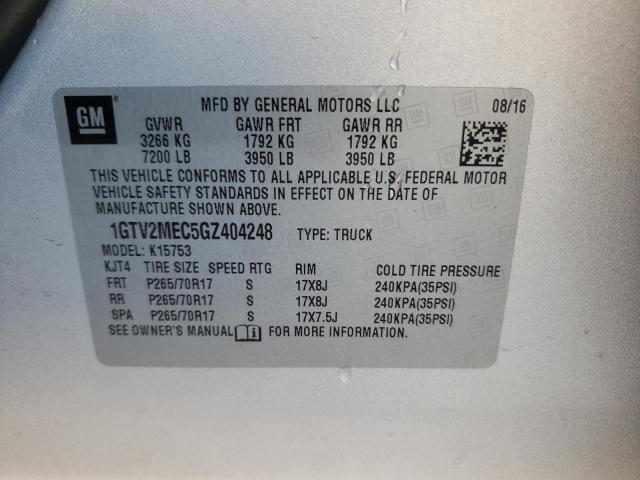 Photo 10 from auction – 2016 GMC SIERRA K15 with VIN 1GTV2MEC5GZ404248
