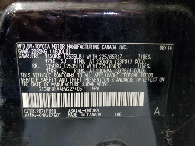 Photo 10 from auction – 2014 TOYOTA RAV4 LE with VIN 2T3BFREV4EW227405