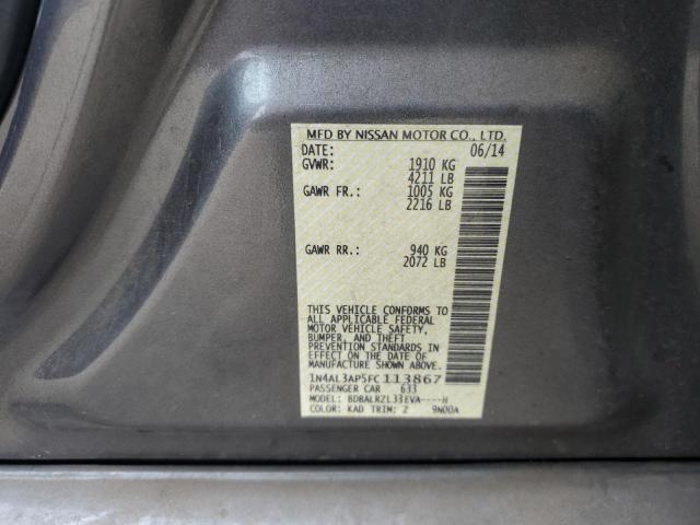 Photo 10 from auction – 2015 NISSAN ALTIMA 2.5 with VIN 1N4AL3AP5FC113867