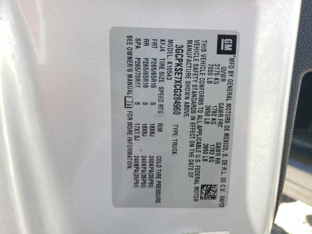 Photo 10 from auction – 2012 CHEVROLET SILVERADO with VIN 3GCPKSE7XCG284960