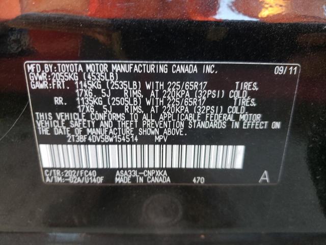 Photo 10 from auction – 2011 TOYOTA RAV4 with VIN 2T3BF4DV5BW154514
