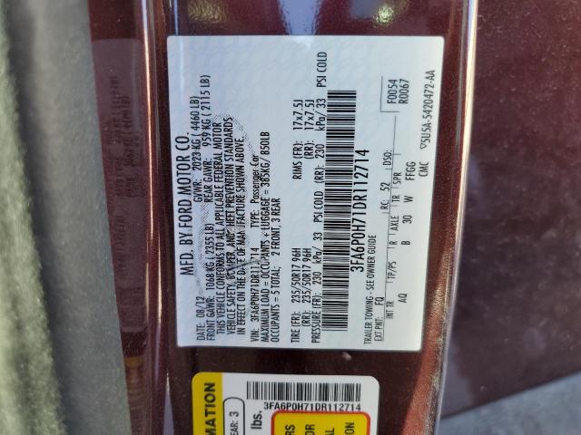 Photo 10 from auction – 2013 FORD FUSION SE with VIN 3FA6P0H71DR112714