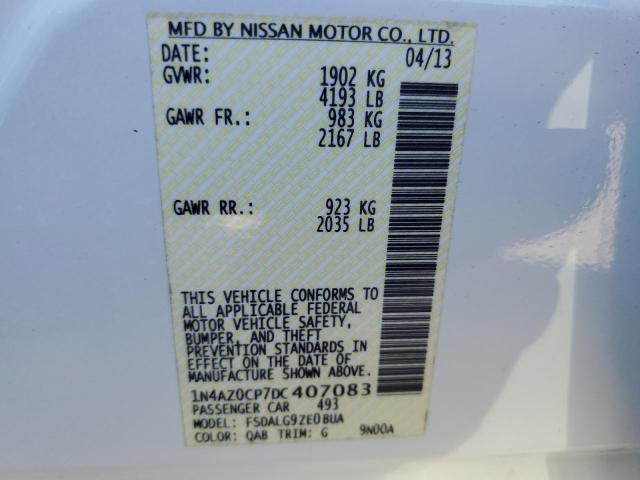Photo 10 from auction – 2013 NISSAN LEAF S with VIN 1N4AZ0CP7DC407083