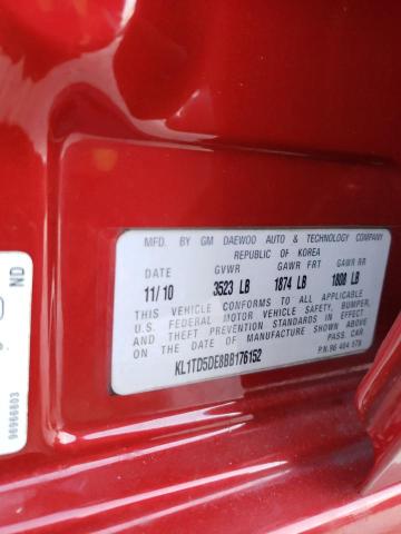 Photo 10 from auction – 2011 CHEVROLET AVEO with VIN KL1TD5DE8BB176152