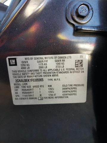 Photo 10 from auction – 2015 CHEVROLET EQUINOX LT with VIN 2GNALBEK1F6385965