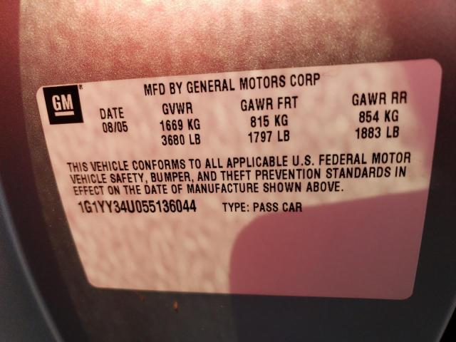 Photo 10 from auction – 2005 CHEVROLET CORVETTE with VIN 1G1YY34U055136044