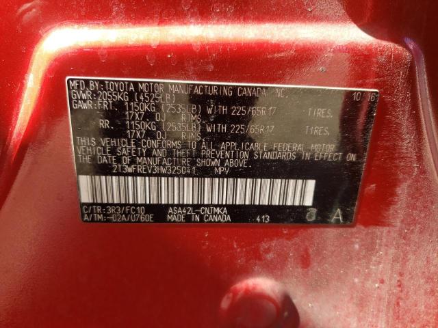 Photo 10 from auction – 2017 TOYOTA RAV4 XLE with VIN 2T3WFREV3HW325041