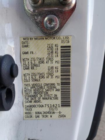 Photo 10 from auction – 2016 NISSAN FRONTIER S with VIN 1N6BD0CT0GN751421