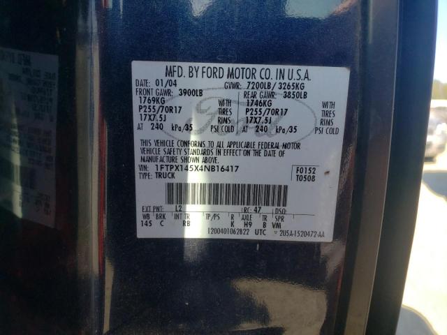 Photo 10 from auction – 2004 FORD F150 with VIN 1FTPX145X4NB16417