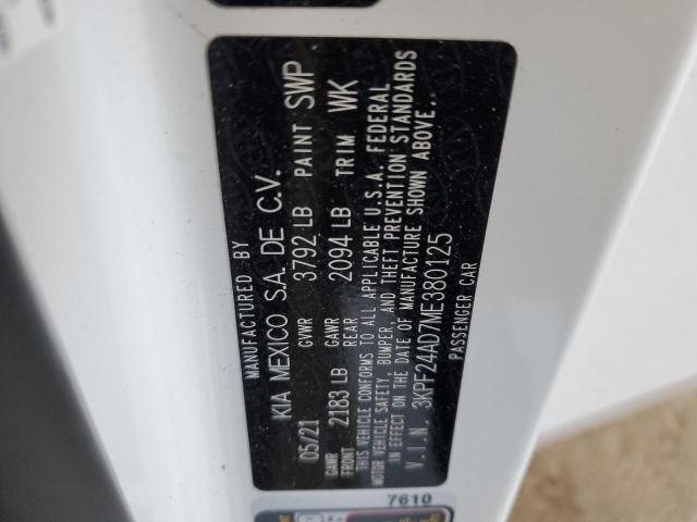 Photo 10 from auction – 2021 KIA FORTE FE with VIN 3KPF24AD7ME380125